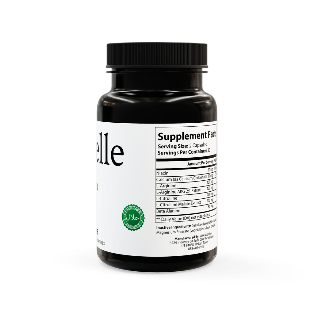 Vistelle (halal) (Vegan and Vegetarian friendly) L-Arginine supplement (60 Capsules)