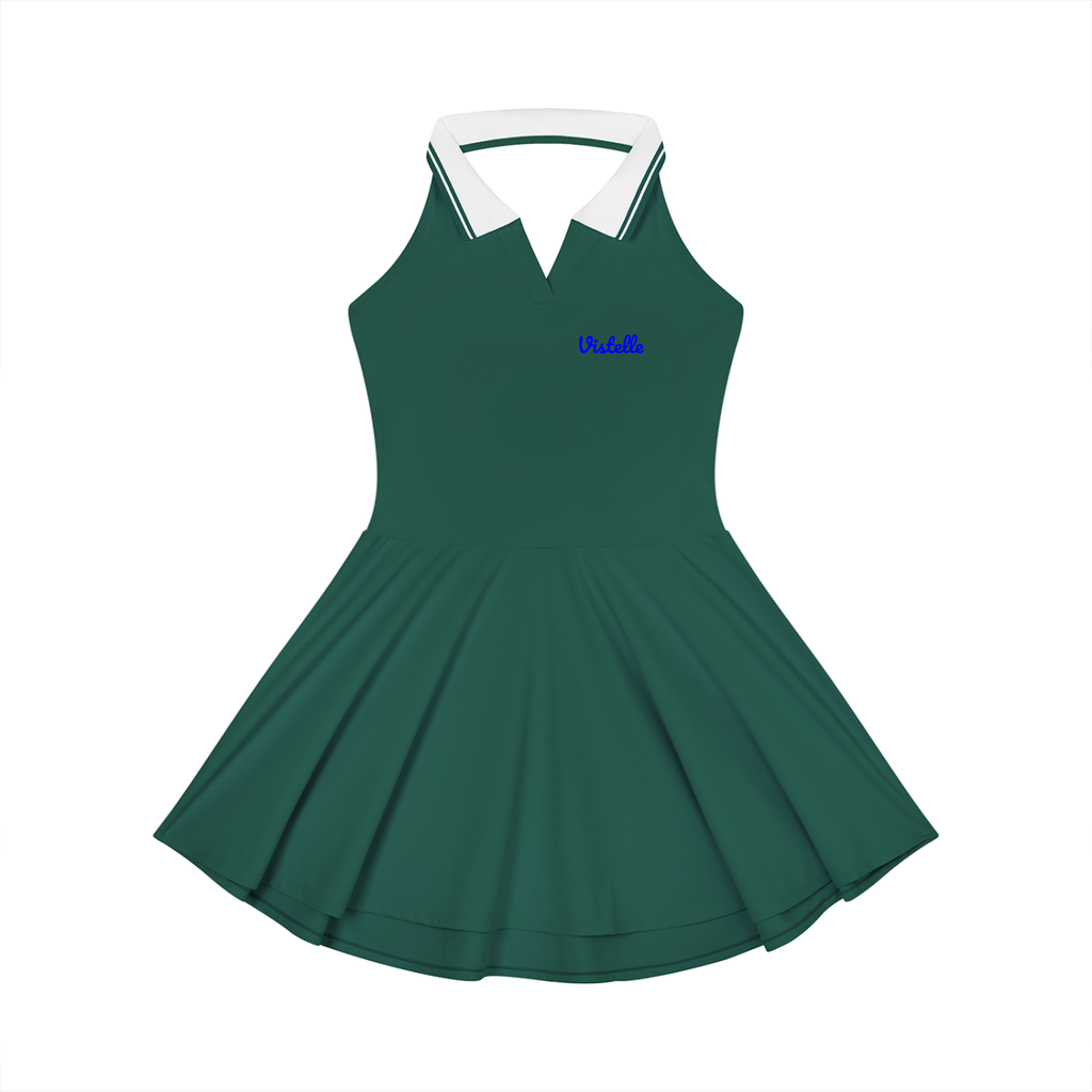 Vistelle women's collared halter A-line tennis dress