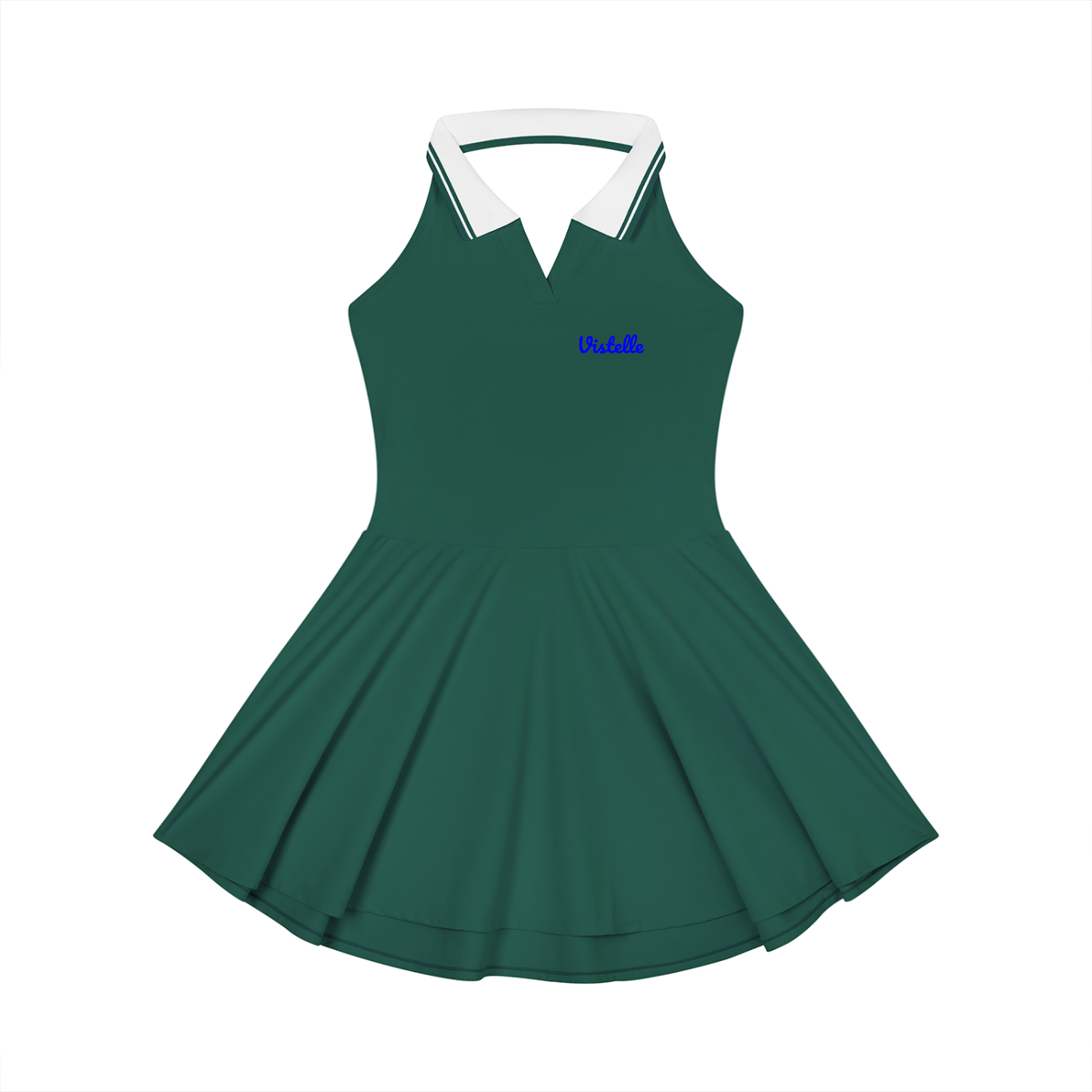 Vistelle women's collared halter A-line tennis dress