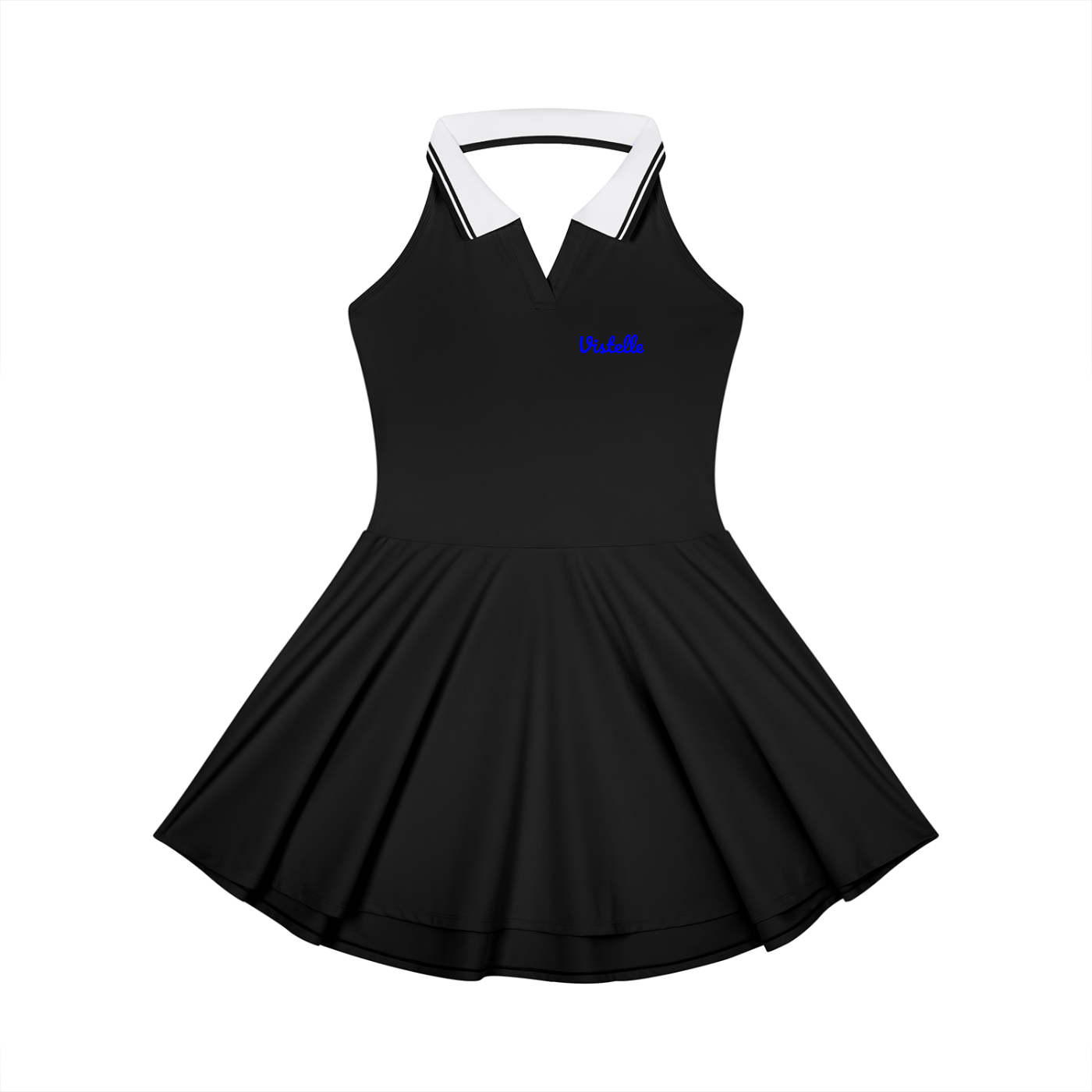 Vistelle women's collared halter A-line tennis dress