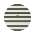 Vistelle striped round rug — olive & white rug
