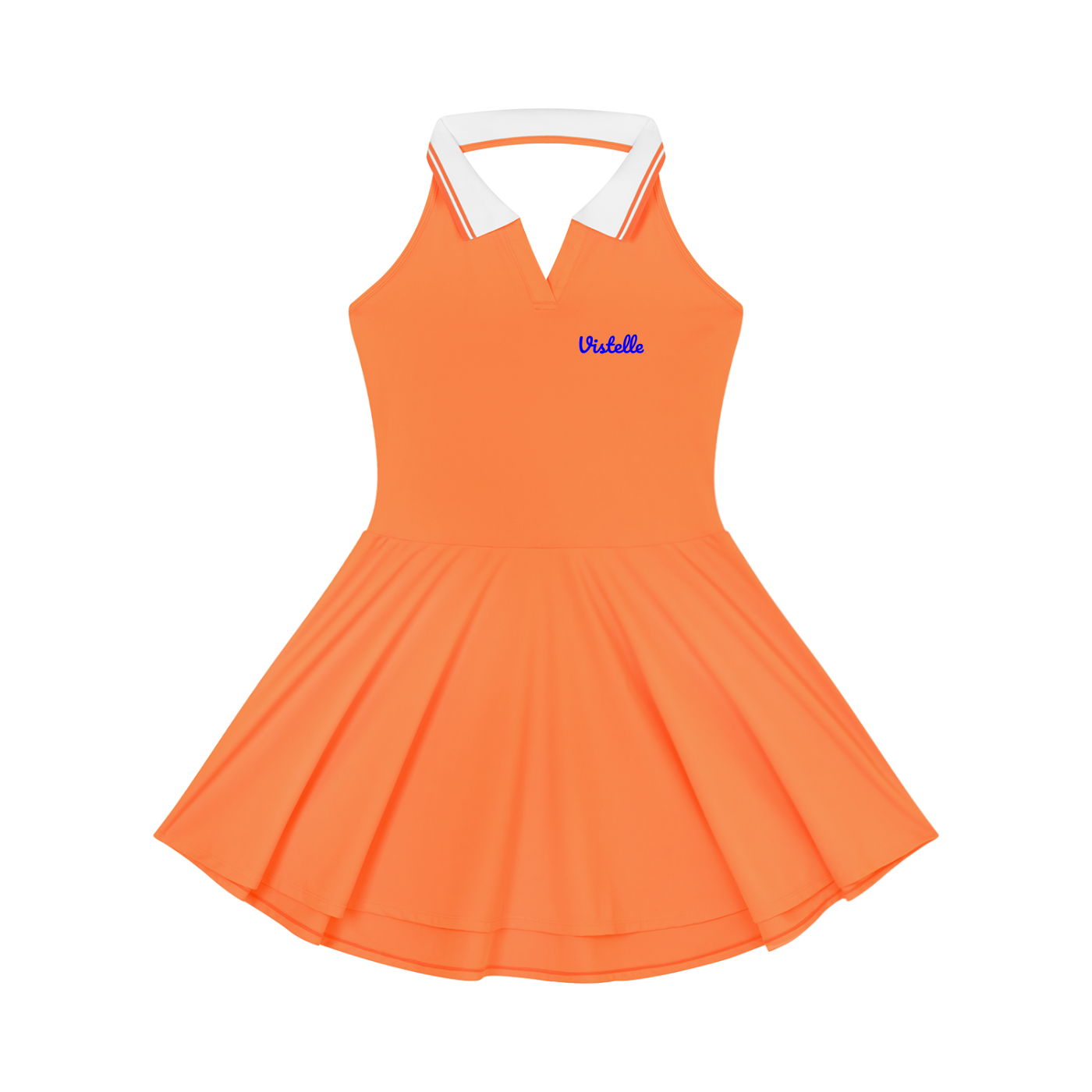 Vistelle women's collared halter A-line tennis dress