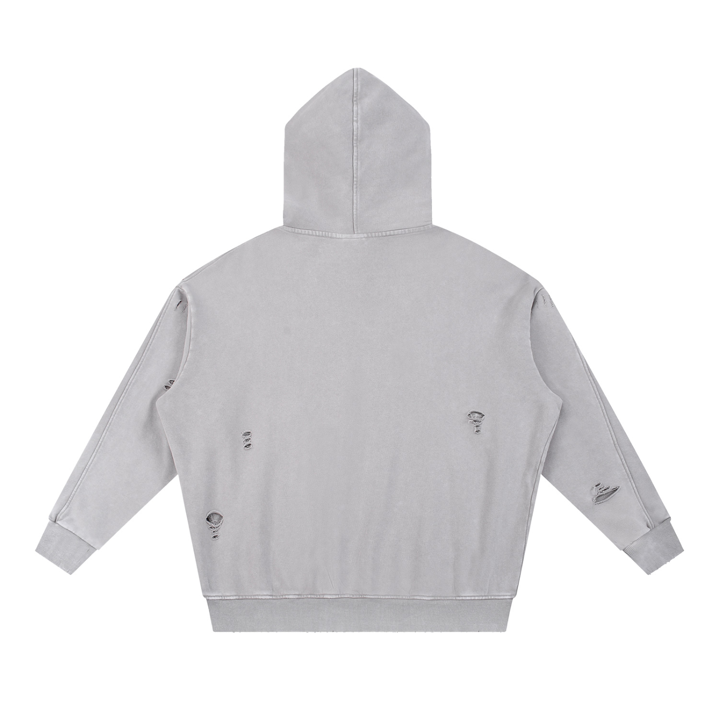 Vistelle Luxe Premium snow washed distressed panel pocket hoodie