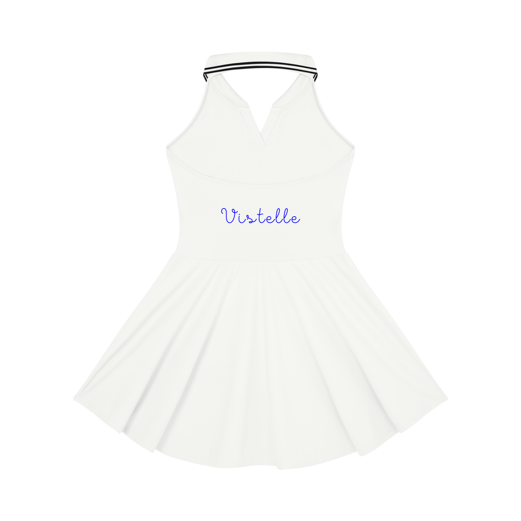 Vistelle women's collared halter A-line tennis dress