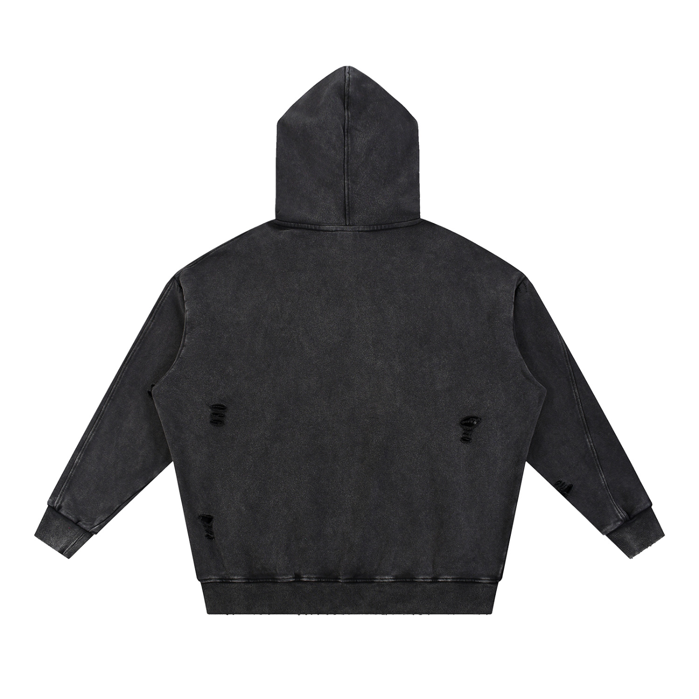 Vistelle Luxe Premium snow washed distressed panel pocket hoodie