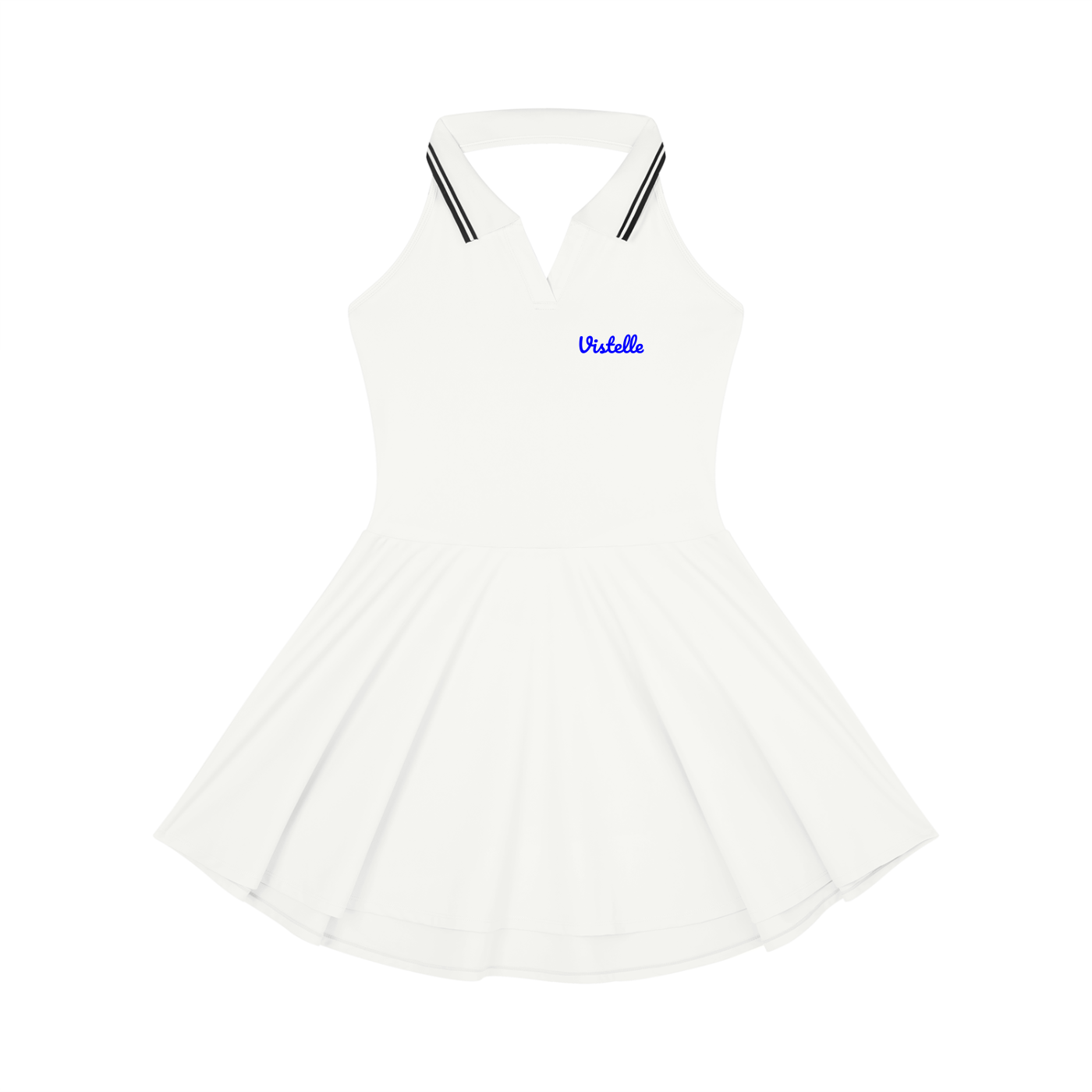 Vistelle women's collared halter A-line tennis dress