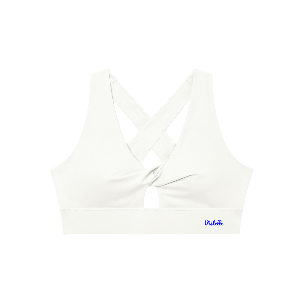 Vistelle women's twist front V-neck sports bra