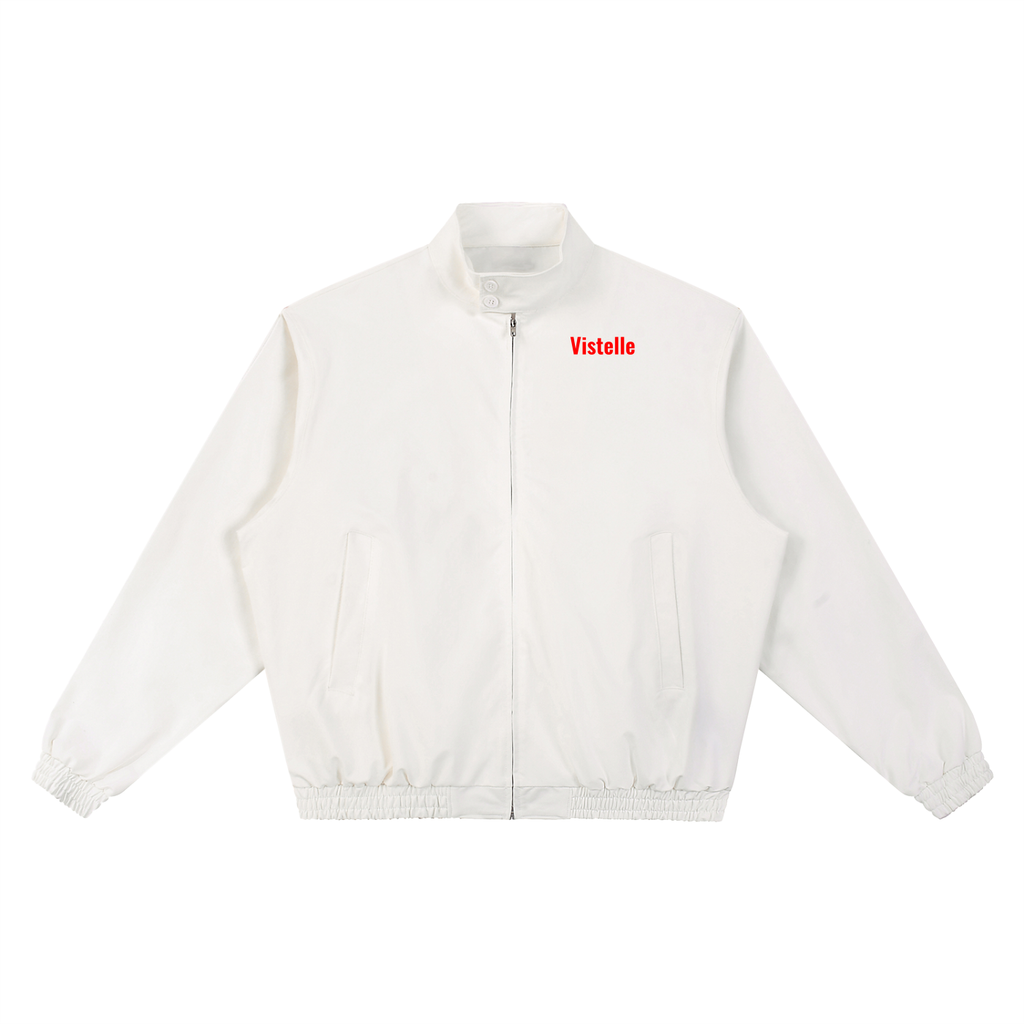 Vistelle Luxe stand collar bomber jacket