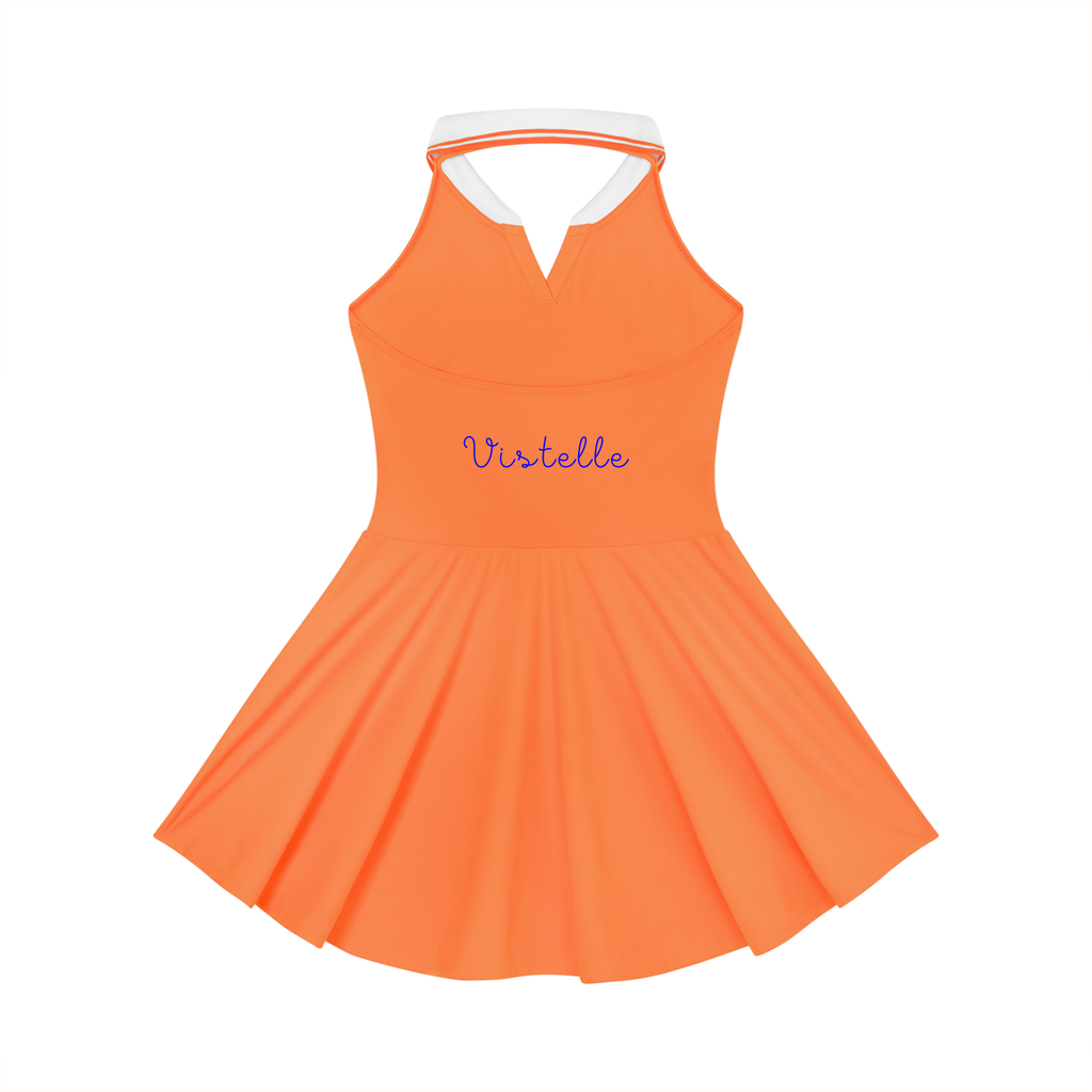 Vistelle women's collared halter A-line tennis dress